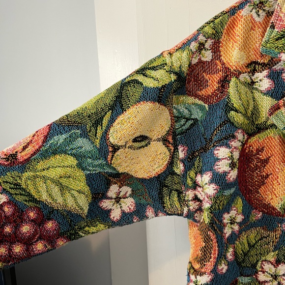 Vintage Tapestry Painted Pony Apple Fruit Fall Jacket Retro Artsy - Picture 6 of 10